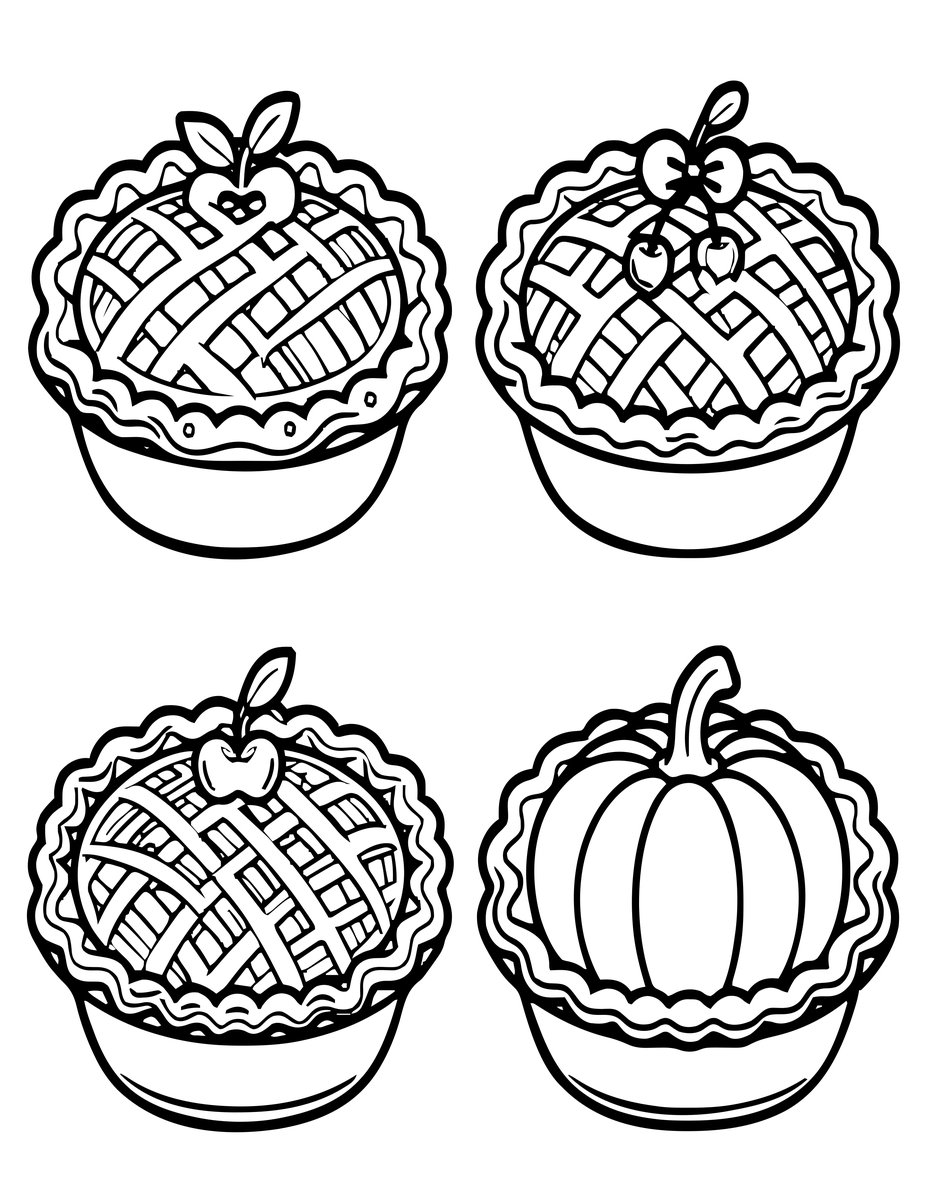 Pie Collection - free printable coloring page