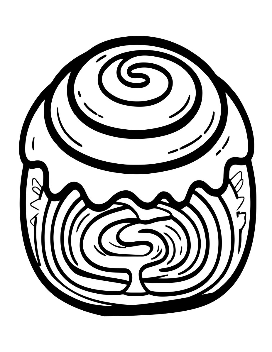 Cinnamon Roll - free printable coloring page