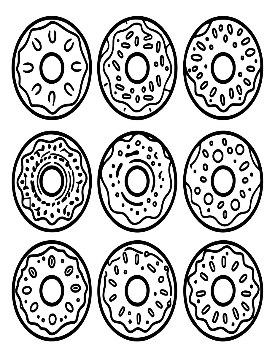Donut Wall - free printable coloring page