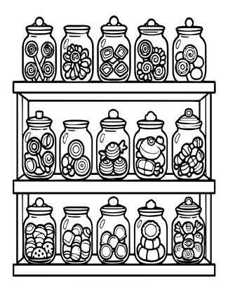 Candy Shop - Free printable coloring page