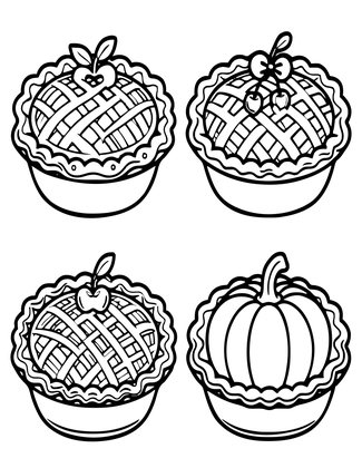 Pie Collection - Free printable coloring page