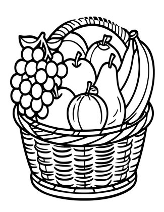 Fruit Basket - Free printable coloring page