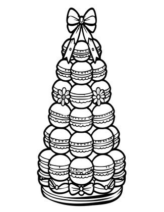 Macaron Tower - Free printable coloring page