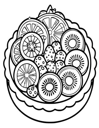 Fruit Tart - Free printable coloring page