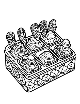 Gelato Cart - Free printable coloring page