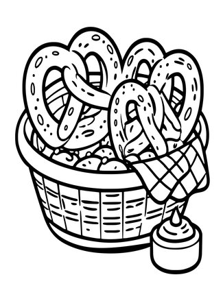 Pretzel Basket - Free printable coloring page
