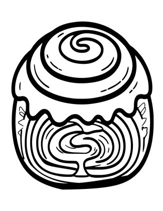 Cinnamon Roll - Free printable coloring page