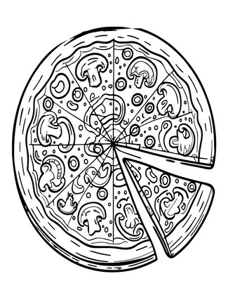 Pizza - Free printable coloring page