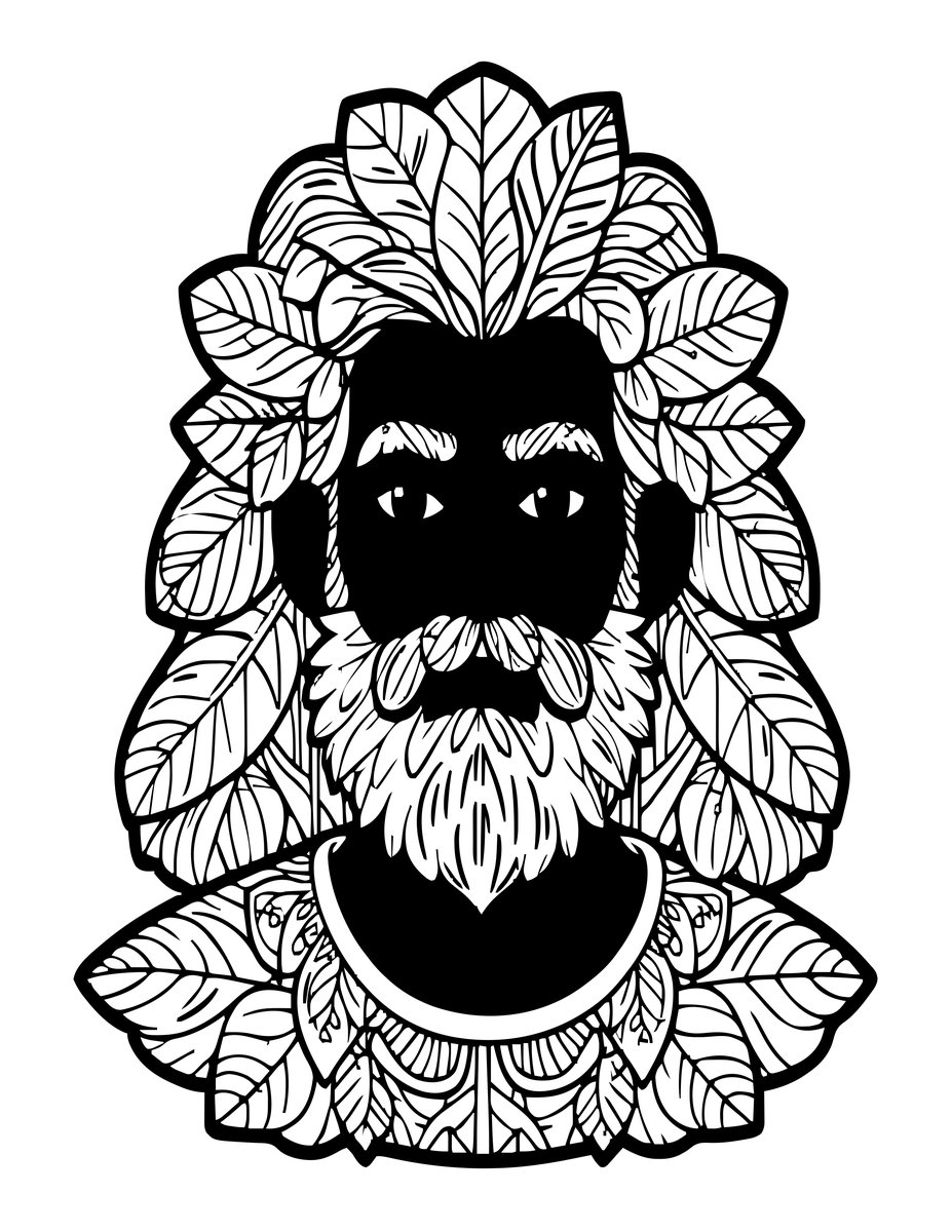 Green Man - free printable coloring page