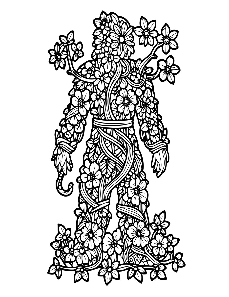 Vine Spirit - free printable coloring page
