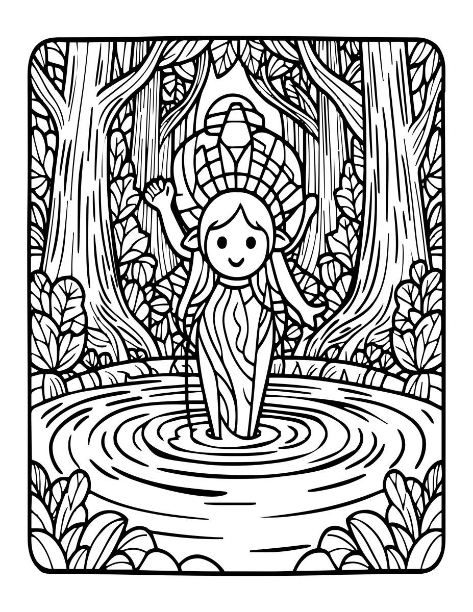 Water Spirit - free printable coloring page
