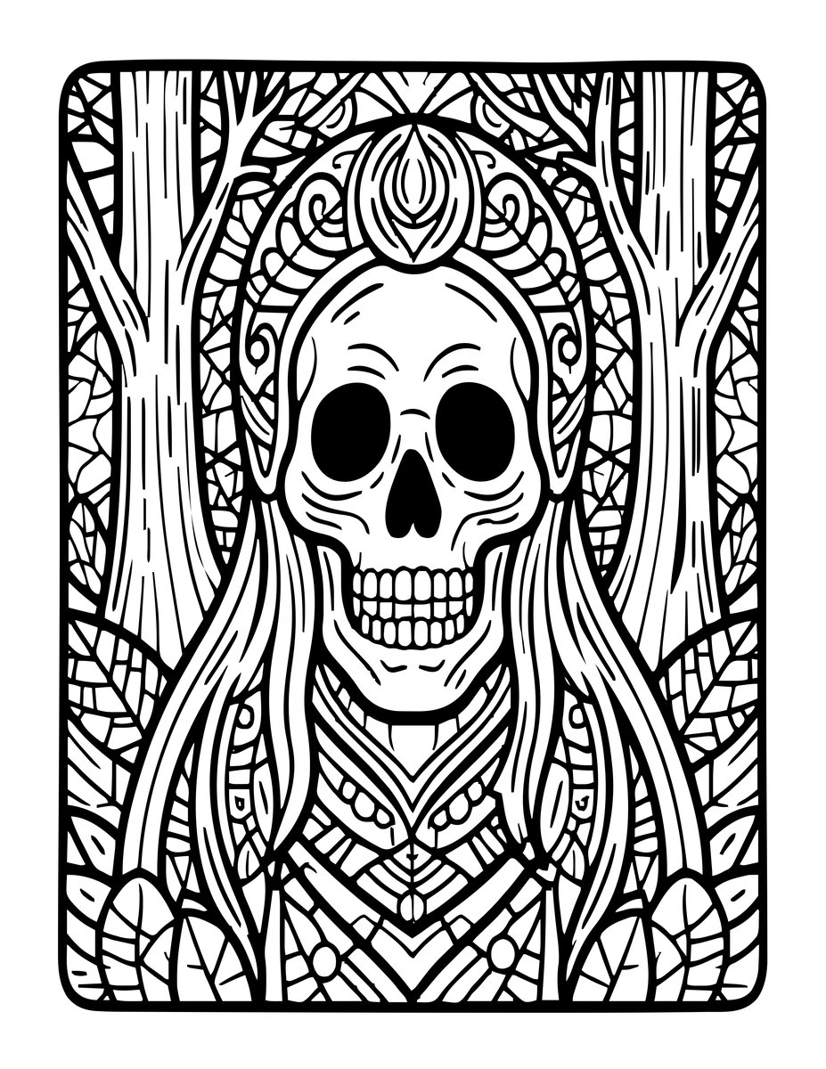 Forest Spirit Ancient - free printable coloring page