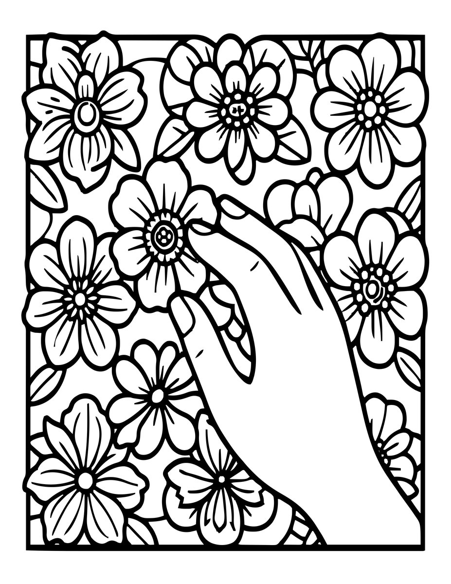 Spirit and Flowers - free printable coloring page