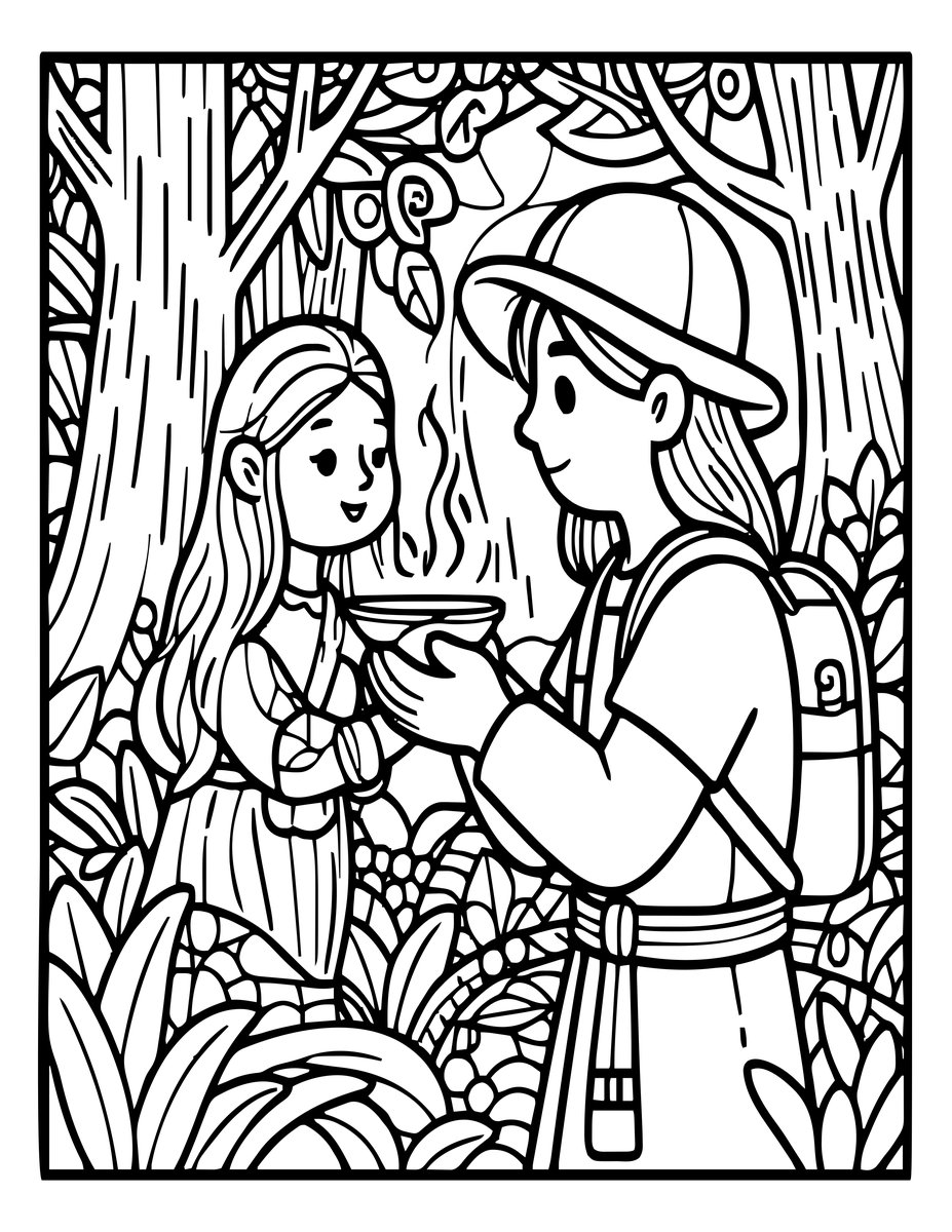 Spirit and Traveler - free printable coloring page