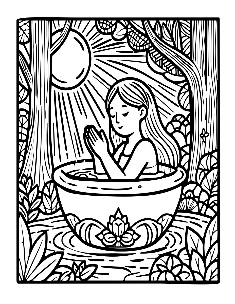 Forest Spirit Moon - free printable coloring page