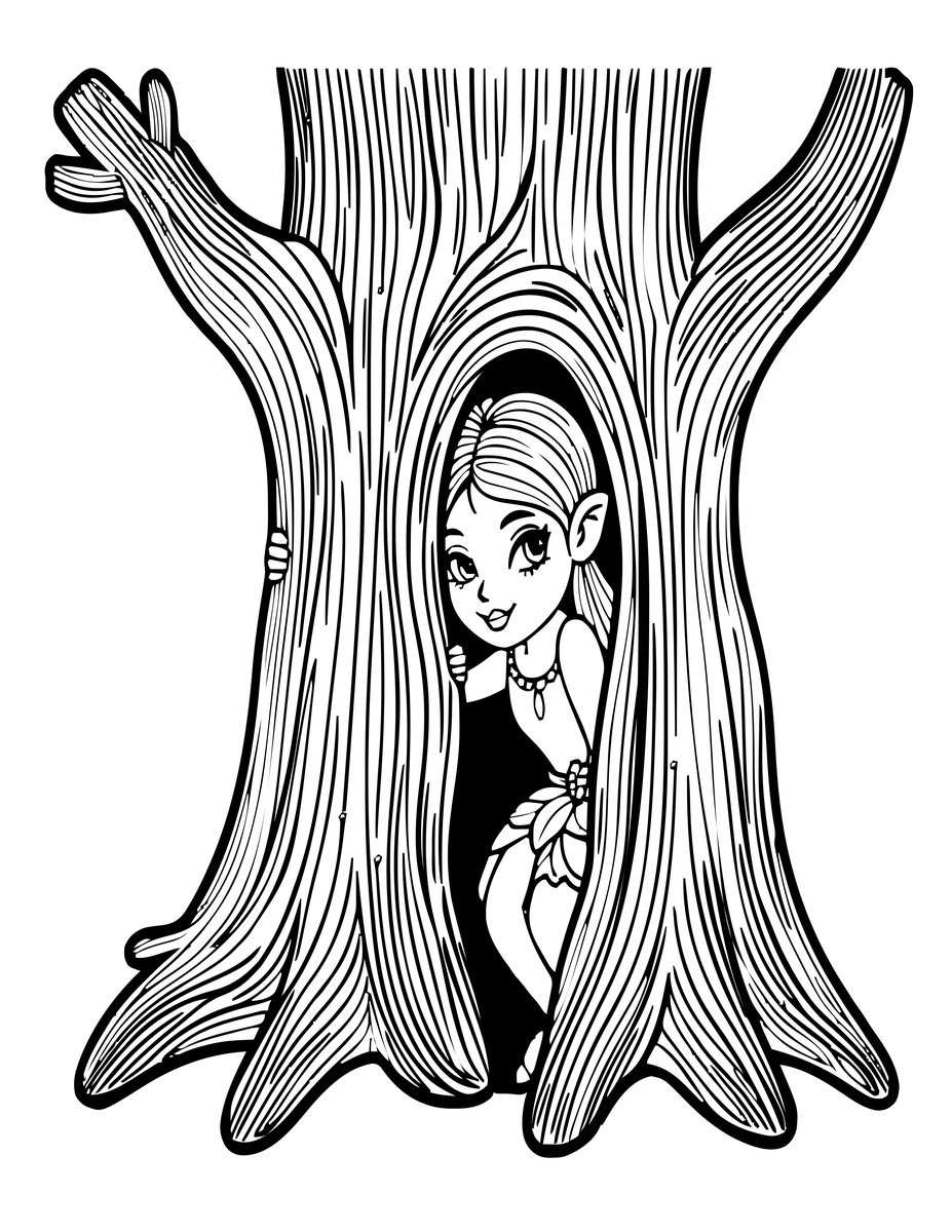 Dryad - free printable coloring page