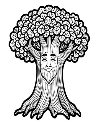 Tree Spirit - Free printable coloring page
