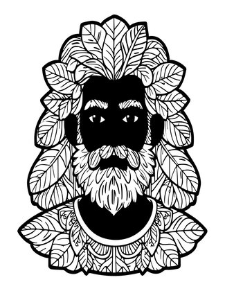 Green Man - Free printable coloring page