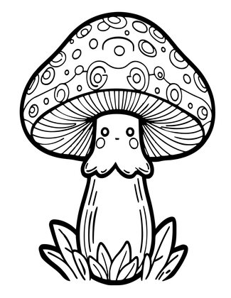 Mushroom Spirit - Free printable coloring page