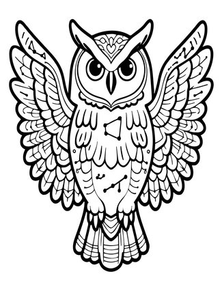 Forest Spirit Owl - Free printable coloring page