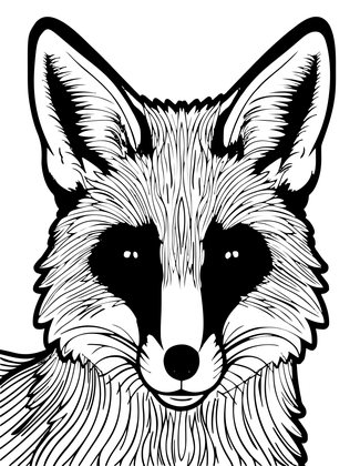 Red Fox Portrait - Free printable coloring page