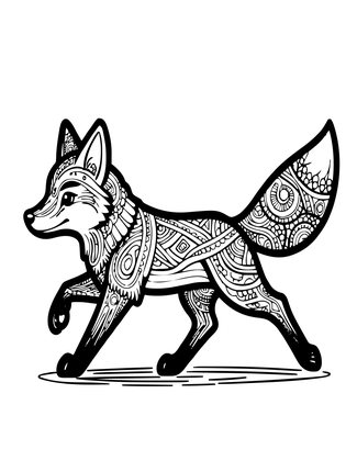 Fox Running - Free printable coloring page