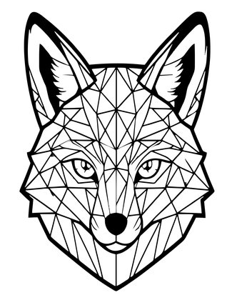 Geometric Fox - Free printable coloring page
