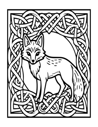 Celtic Fox - Free printable coloring page