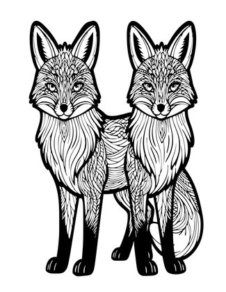 Silver Fox - Free printable coloring page