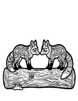 Fox Pair - Free printable coloring page