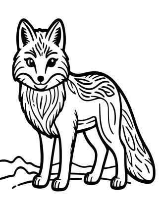 Arctic Fox - Free printable coloring page