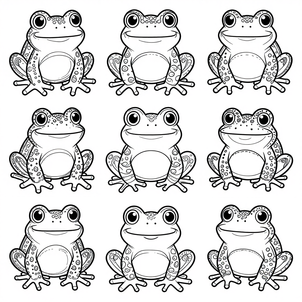 Frogs Toads coloring pages collection - 30 free printable pages