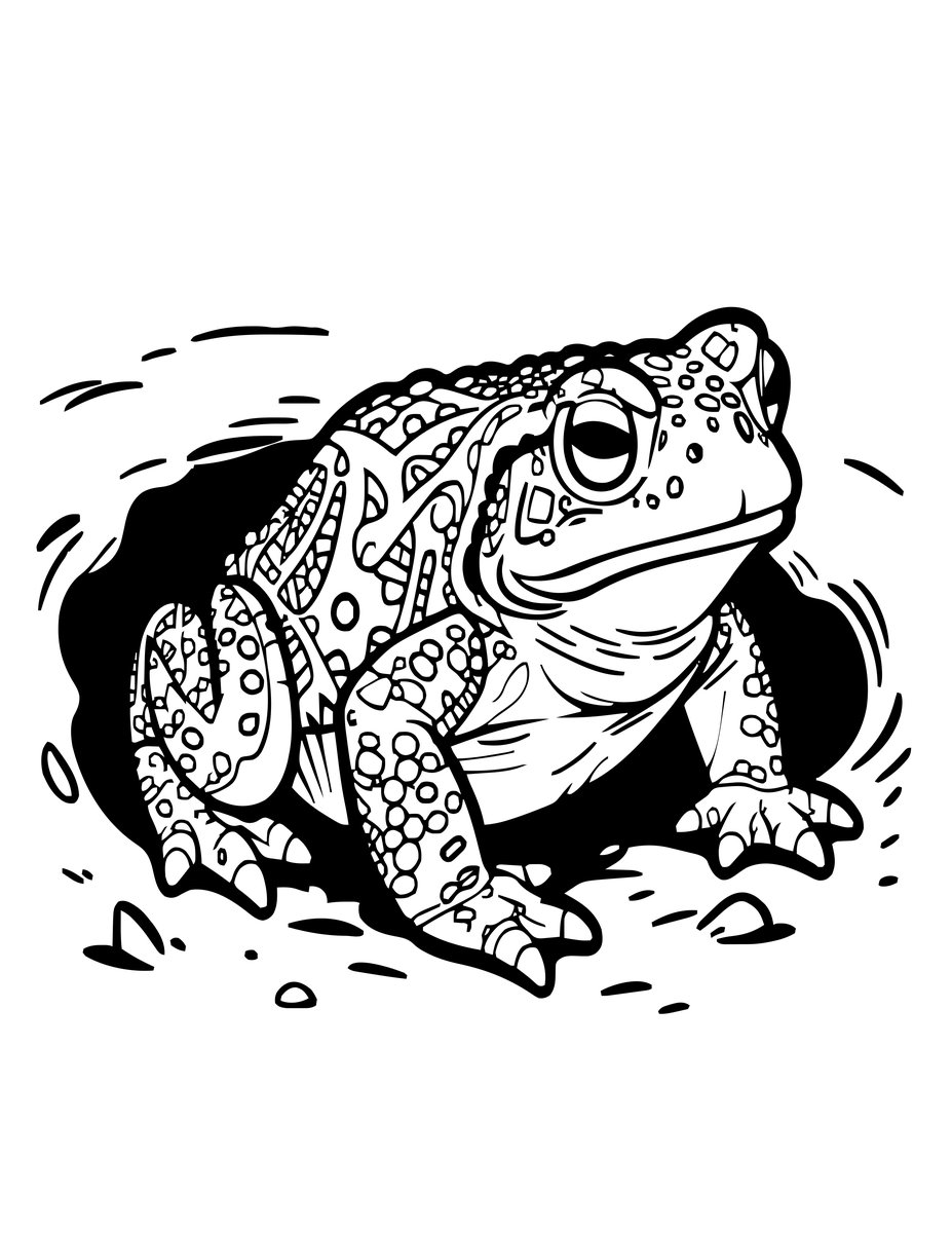 Toad Burrow - free printable coloring page