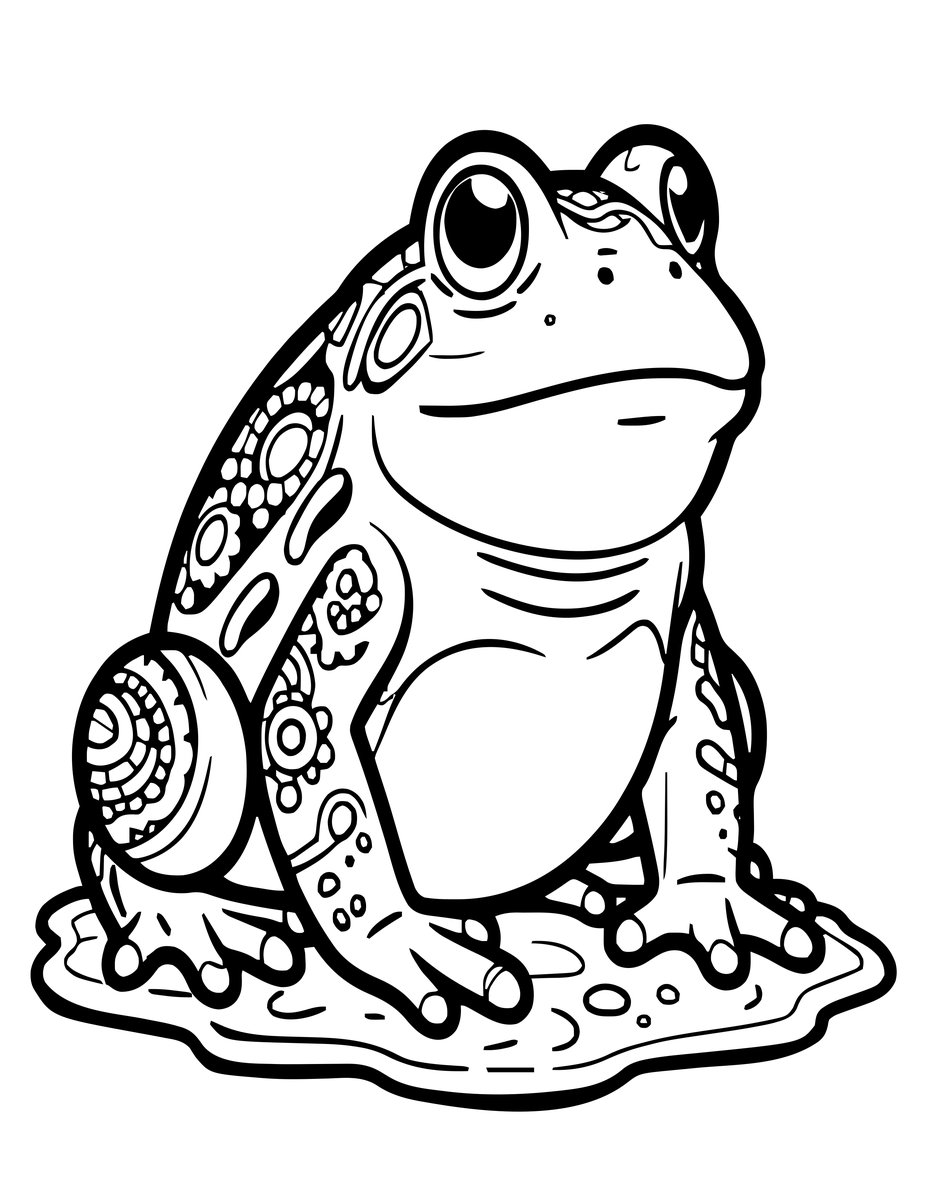 Bull Frog - free printable coloring page