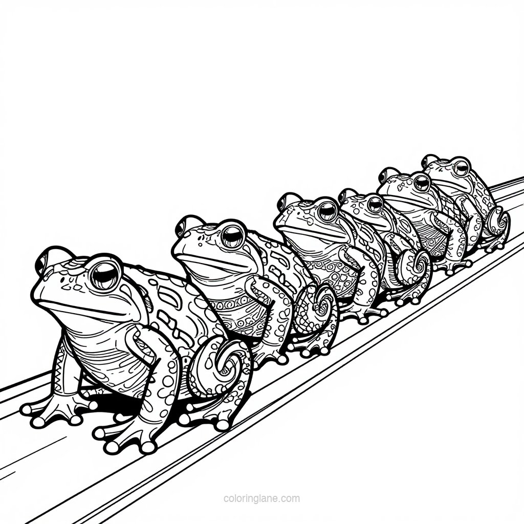 Frog in Flower - free printable coloring page