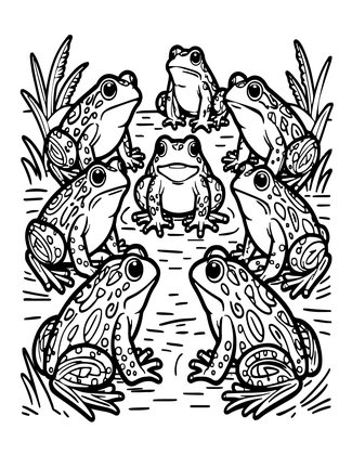 Frog Chorus - Free printable coloring page