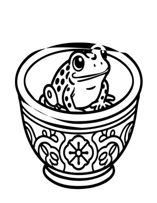 Frog and Rain Gauge - Free printable coloring page