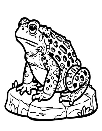 Common Toad - Free printable coloring page