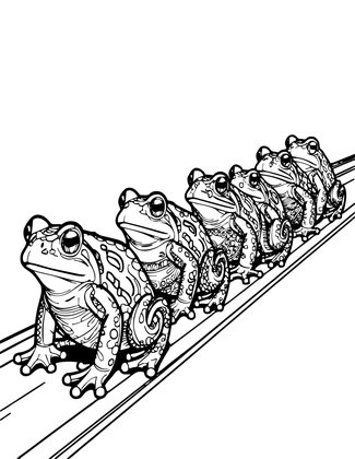 Toad Migration - Free printable coloring page