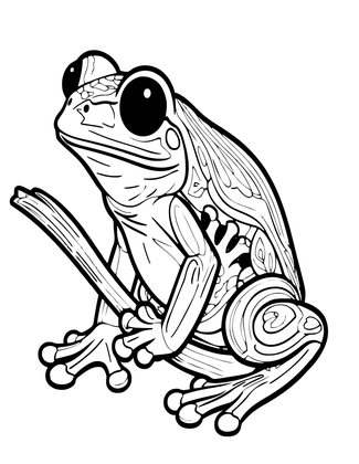 Red-Eyed Tree Frog - Free printable coloring page