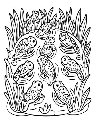 Tadpoles - Free printable coloring page
