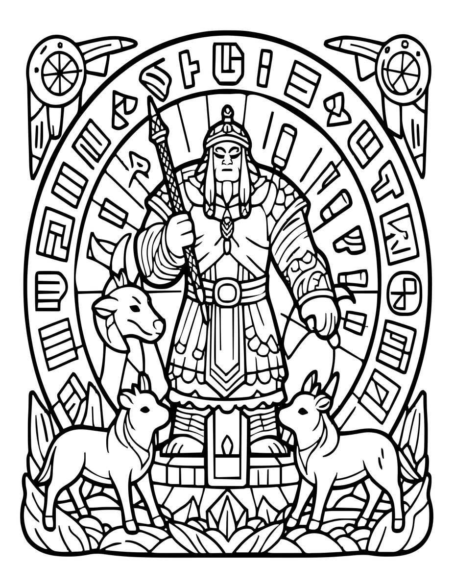 Frost Giant Shaman - free printable coloring page