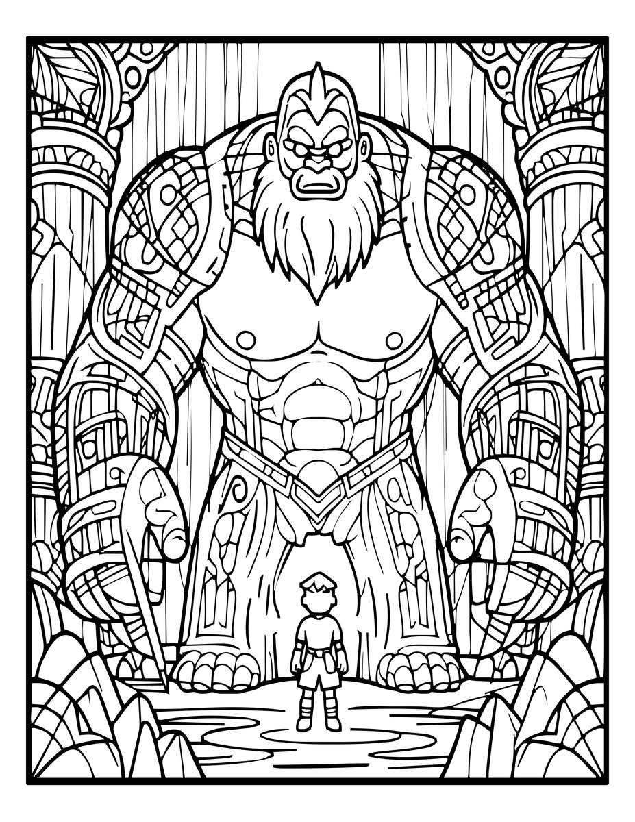 Hero's Challenge - free printable coloring page