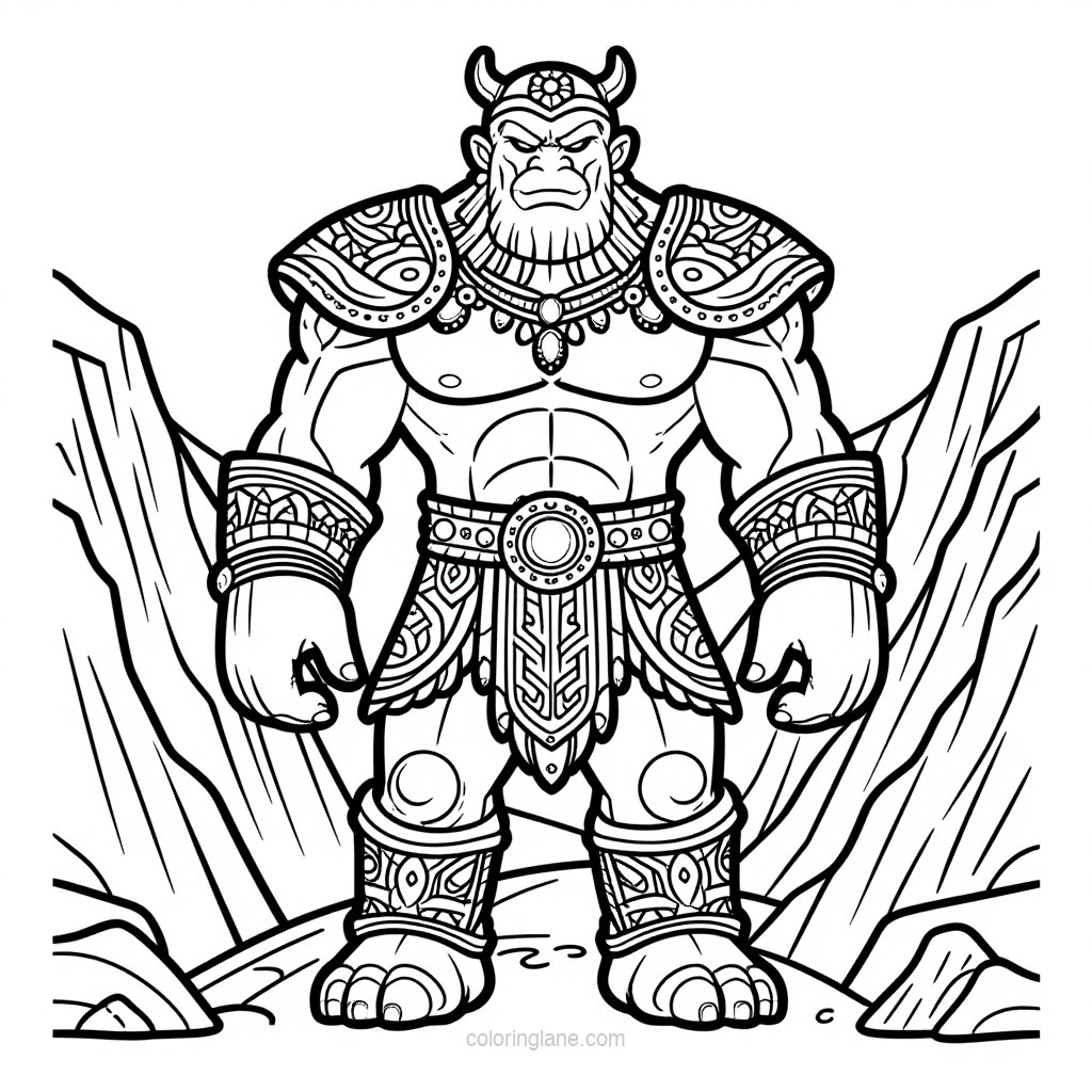 Frost Giant Hunt - free printable coloring page