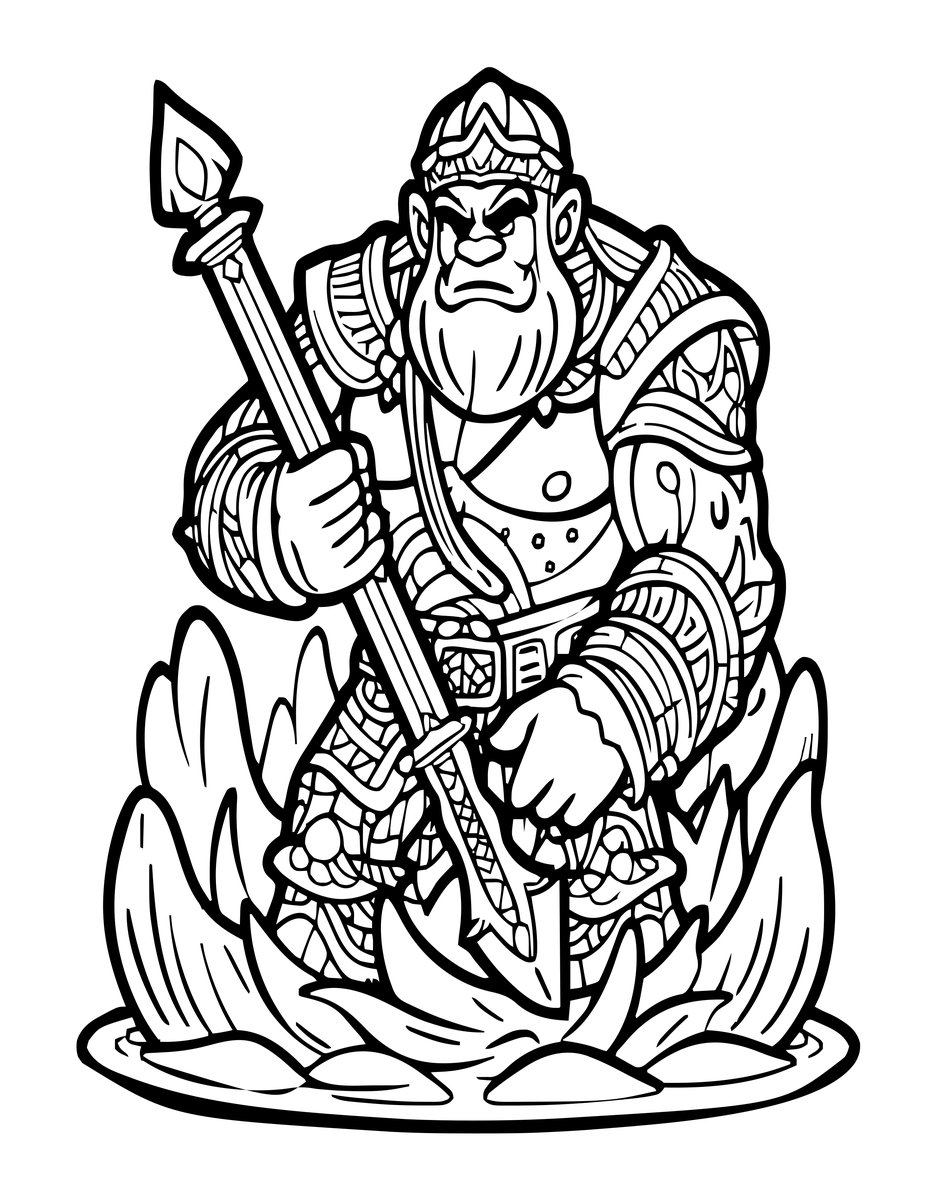 Ice Weapon Forge - free printable coloring page