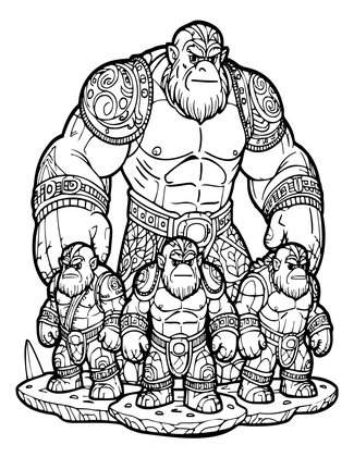 Ice Troll Kinship - Free printable coloring page