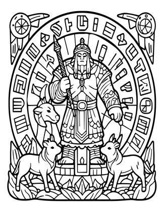 Frost Giant Shaman - Free printable coloring page