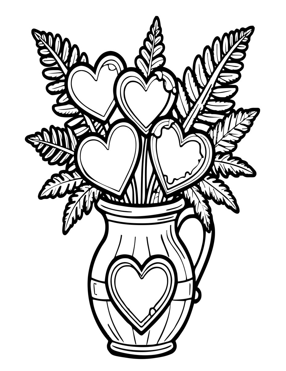 Bleeding Heart Bouquet - free printable coloring page