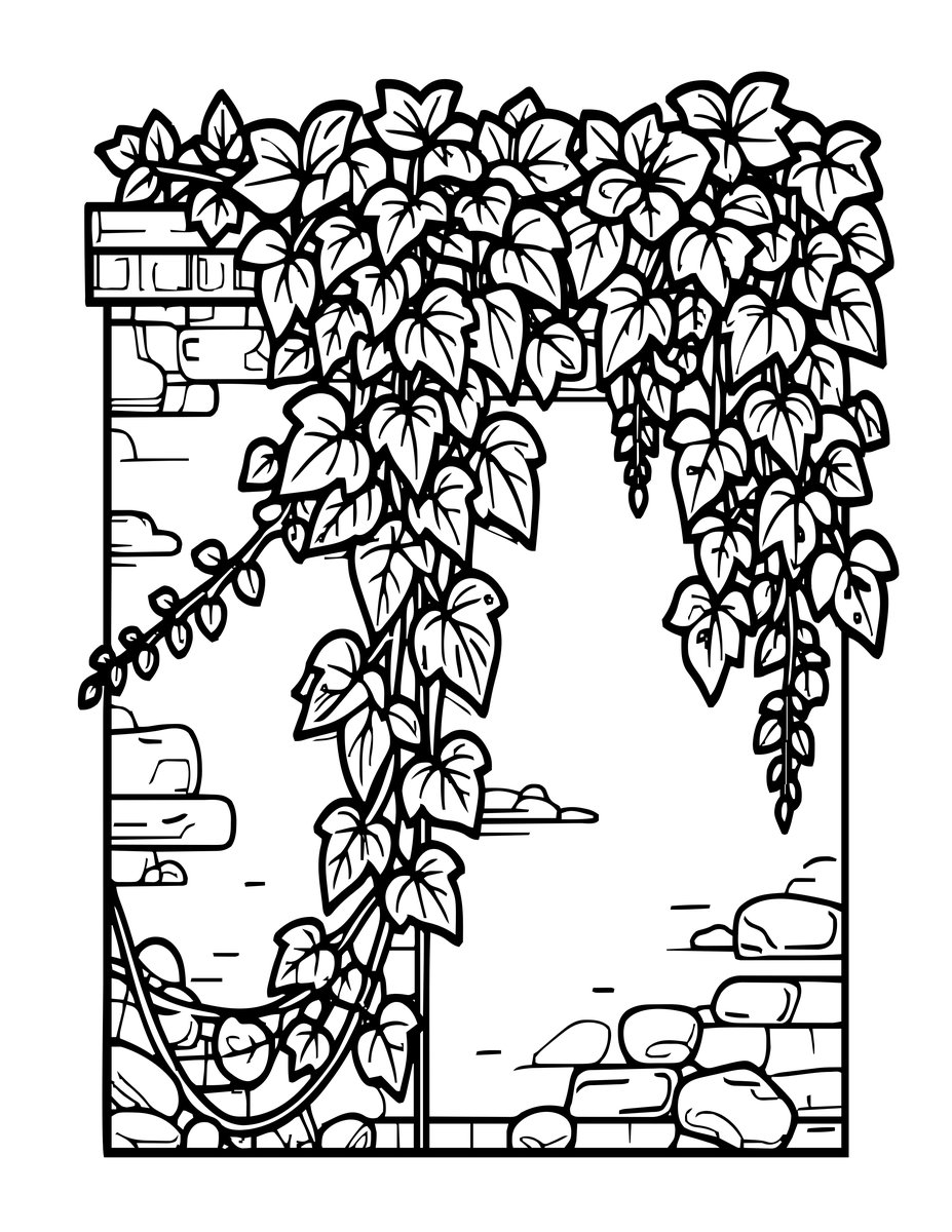 Fuchsia and Ivy - free printable coloring page