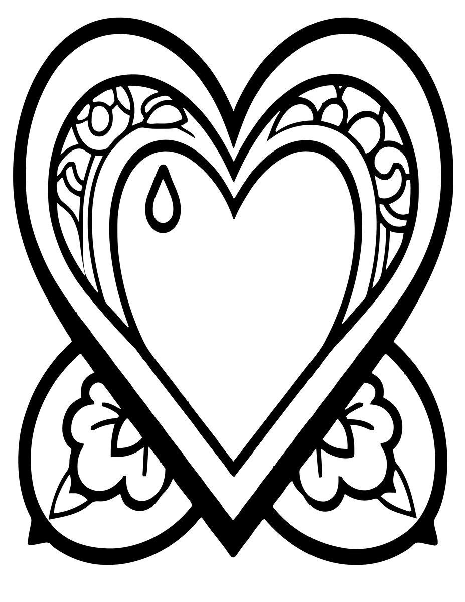 Bleeding Heart Close-Up - free printable coloring page